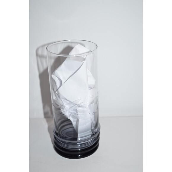 Temp-tations Tea Glass 20 Ounce Old World Etched Design Tara replacement smokey - Picture 3 of 6